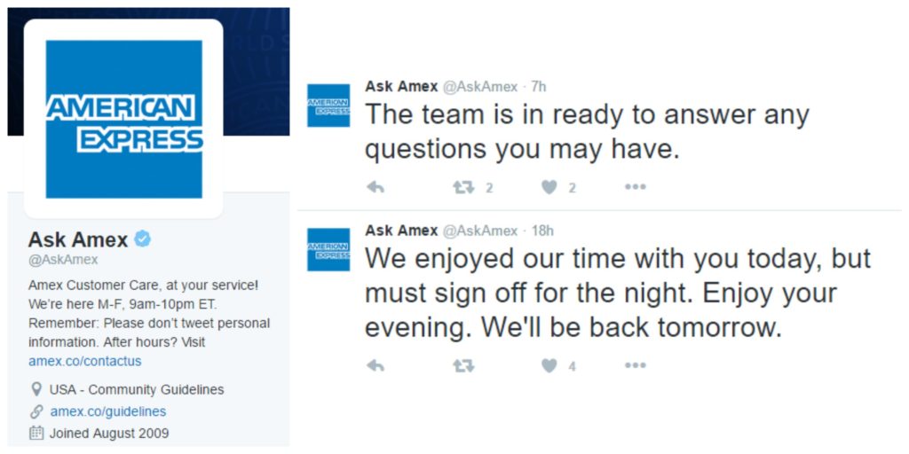 customer service american express amex twitter marketing complaints